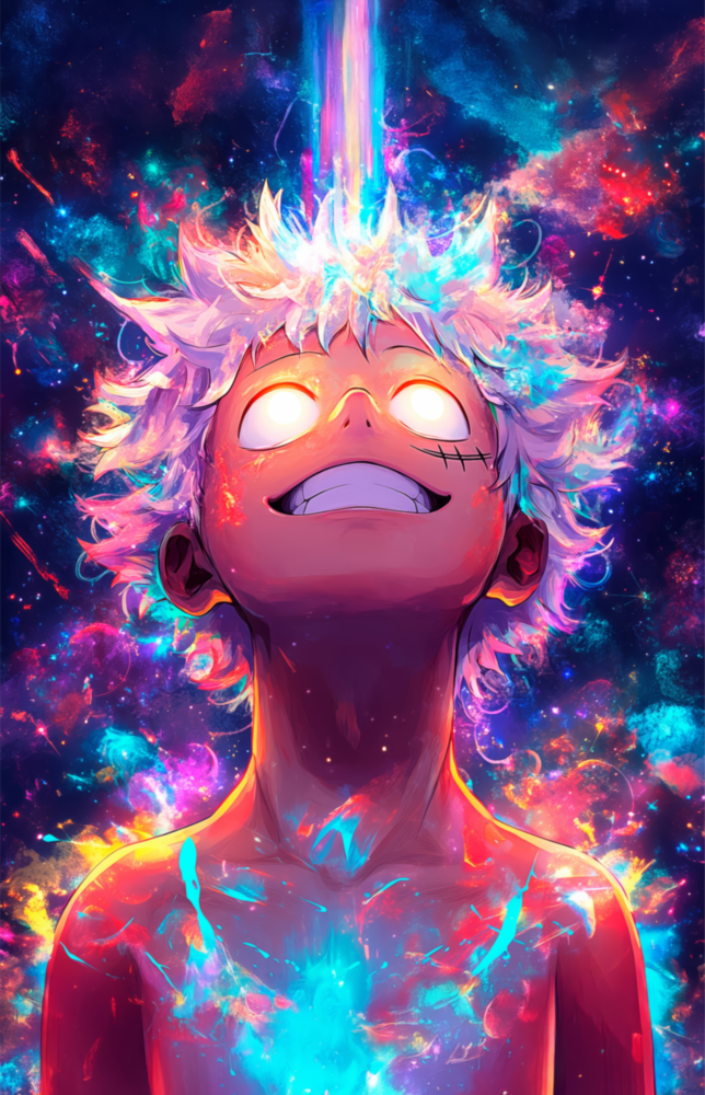 Cosmic Izuku Midoriya Glass Wall Art || Designer Collection