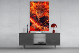 Flame Hashira Kyojuro Rengoku Glass Wall Art || Designer Collection
