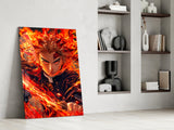 Flame Hashira Kyojuro Rengoku Glass Wall Art || Designer Collection