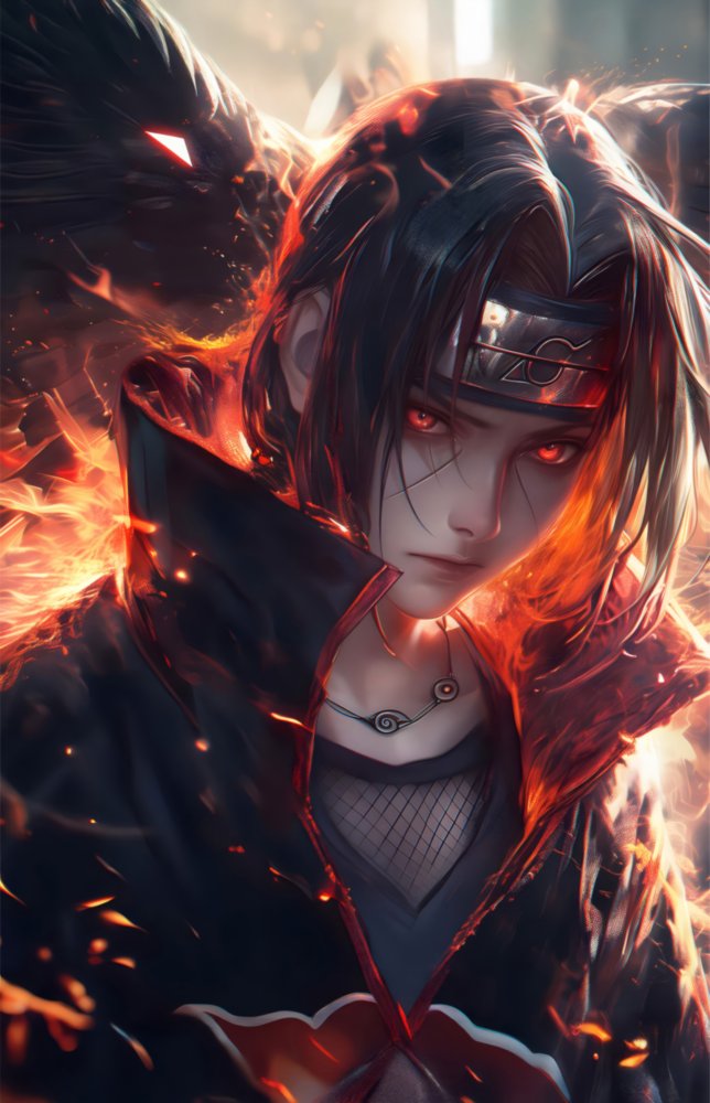 Itachi and Susanoo's Shadow Glass Wall Art || Designer Collection