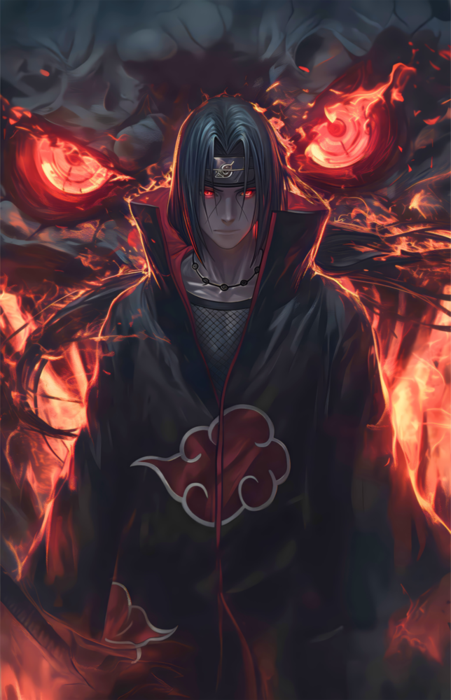 Akatsuki Itachi Glass Wall Art || Designer Collection