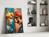 Mario and the Princess Glass Wall Art || Designer Collection