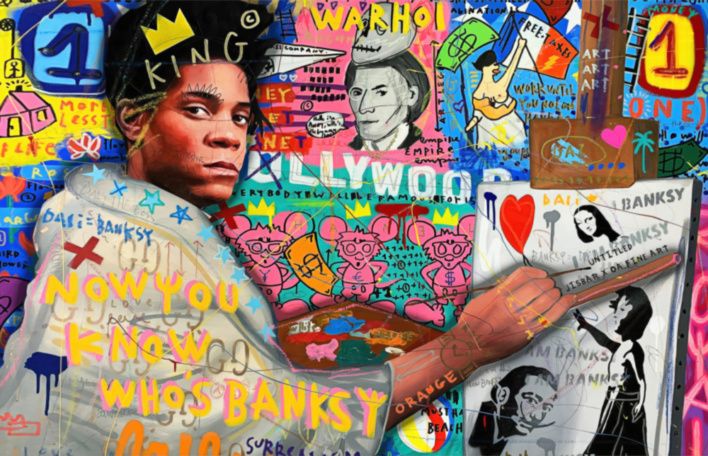 Banksy's Basquiat Glass Wall Art || Designer Collection