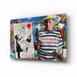 Banksy's Picasso Glass Wall Art || Designer Collection