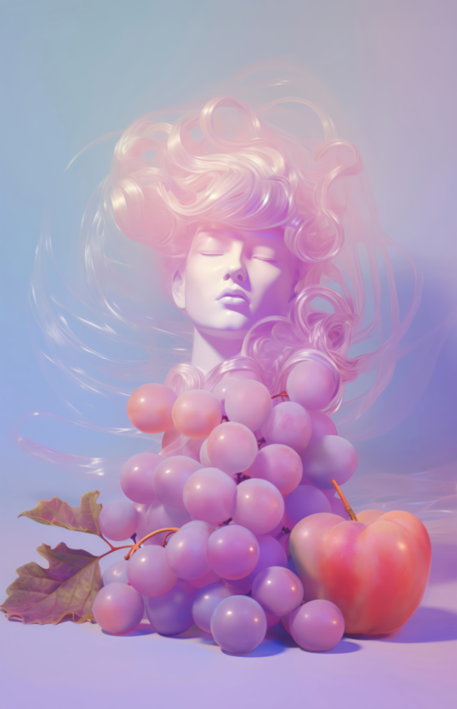 Grape Goddess Glass Wall Art || Designer Collection