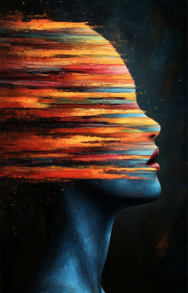 The Face of Colors Glass Wall Art || Designer Collection