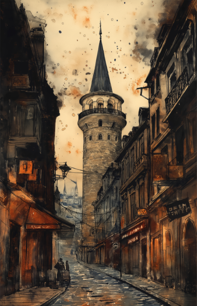 Galata Street Glass Wall Art || Designer Collection