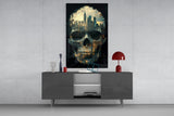 City Skull Glass Wall Art || Designer Collection