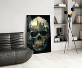 City Skull Glass Wall Art || Designer Collection