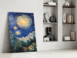 Starry Night Review Glass Wall Art || Designer Collection