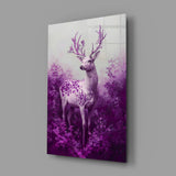 Purple Deer Glass Wall Art || Designer Collection