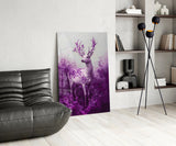 Purple Deer Glass Wall Art || Designer Collection