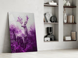 Purple Deer Glass Wall Art || Designer Collection