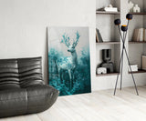 Mint Deer Glass Wall Art || Designer Collection