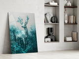 Mint Deer Glass Wall Art || Designer Collection