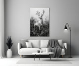 Monochrome Deer Glass Wall Art || Designer Collection