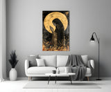 Golden Prayers of Mary Glass Wall Art || Designer Collection