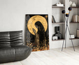 Golden Prayers of Mary Glass Wall Art || Designer Collection