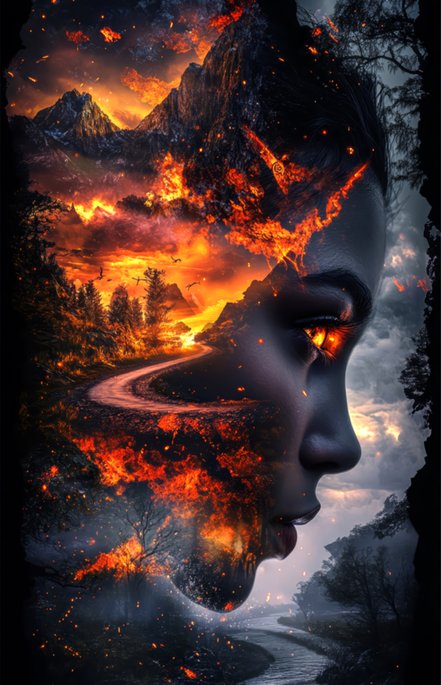 The Fire Within Glass Wall Art || Designer Collection