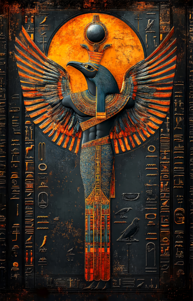 Winged God Glass Wall Art || Designer Collection