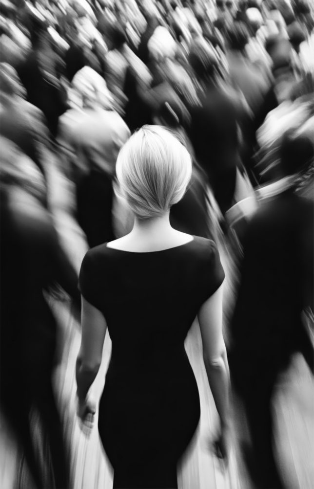 Loneliness in a Crowd Glass Wall Art || Designer Collection