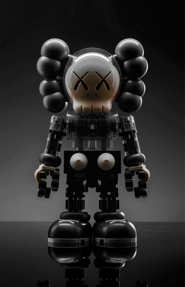 Kaws Statue Glass Wall Art || Designer Collection