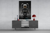 Kaws Statue Glass Wall Art || Designer Collection