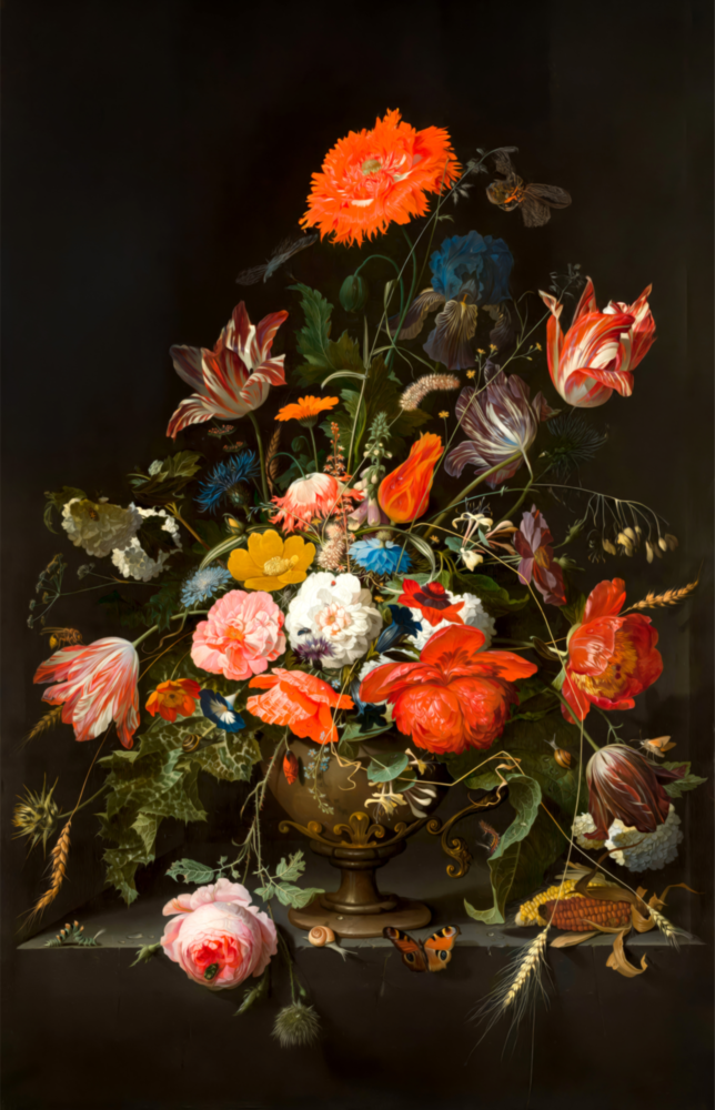 The Wealth in the Vase Glass Wall Art || Designer Collection