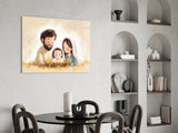Little Holy Family Glass Wall Art || Designer Collection