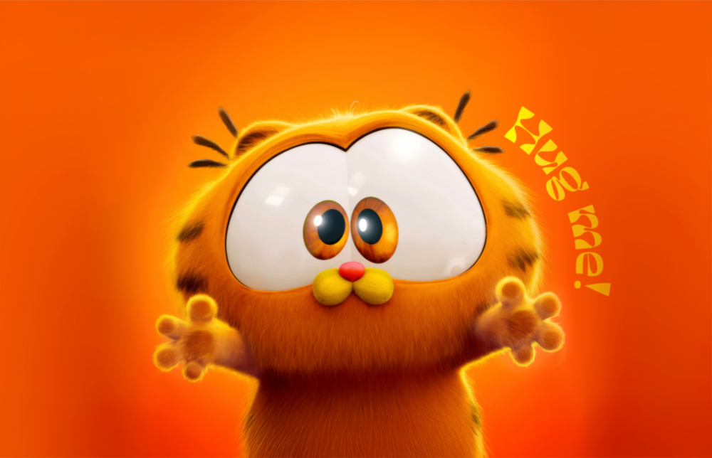 Cute Garfield Glass Wall Art || Designer Collection