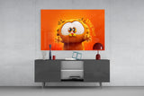 Cute Garfield Glass Wall Art || Designer Collection