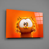 Cute Garfield Glass Wall Art || Designer Collection