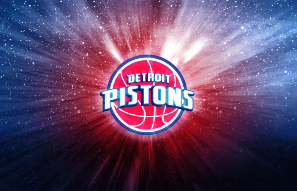 Detroit Pistons: Blue Light Glass Wall Art || Designer Collection