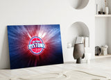 Detroit Pistons: Blue Light Glass Wall Art || Designer Collection