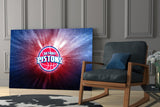 Detroit Pistons: Blue Light Glass Wall Art || Designer Collection