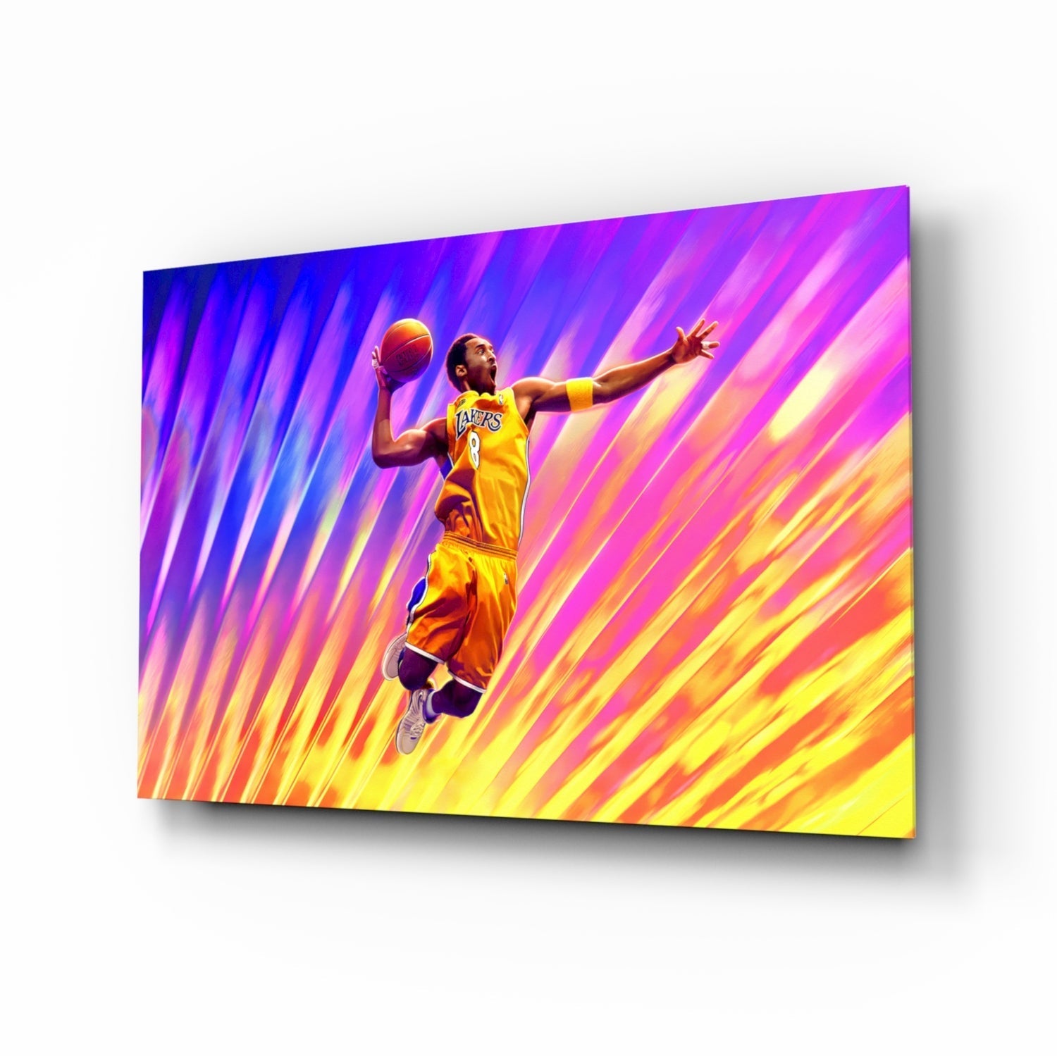 Kobe Bryant: Flight of Colors Glass Wall Art || Designer