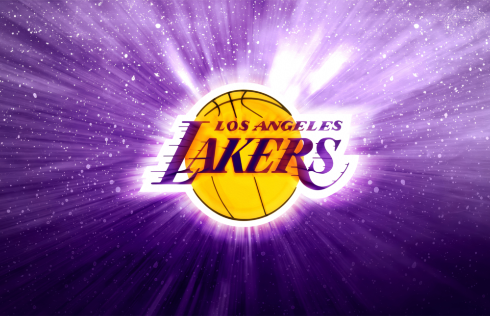 Los Angeles Lakers: Purple Flash  Glass Wall Art || Designer Collection
