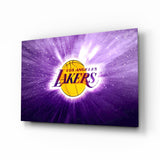 Los Angeles Lakers: Purple Flash  Glass Wall Art || Designer Collection