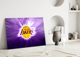 Los Angeles Lakers: Purple Flash  Glass Wall Art || Designer Collection