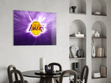 Los Angeles Lakers: Purple Flash  Glass Wall Art || Designer Collection