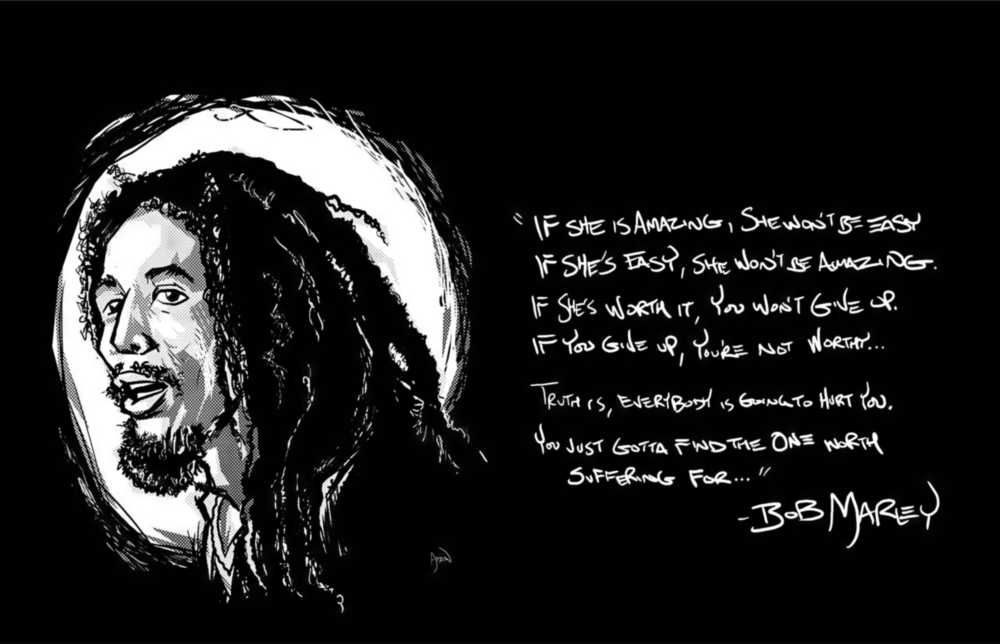 Worte Von Bob Marley Glasbild