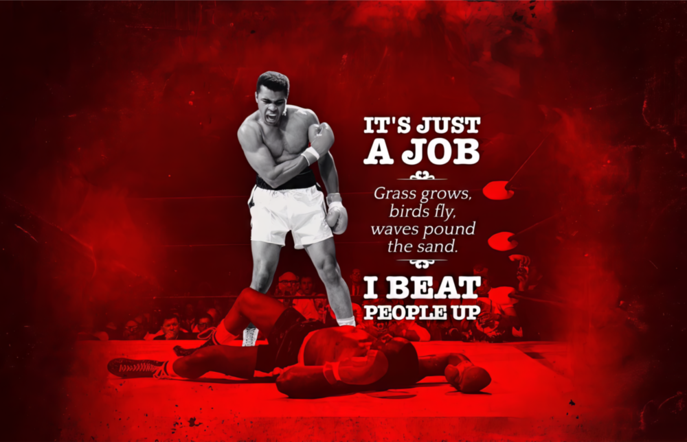 Arte della parete di vetro Muhammad Ali