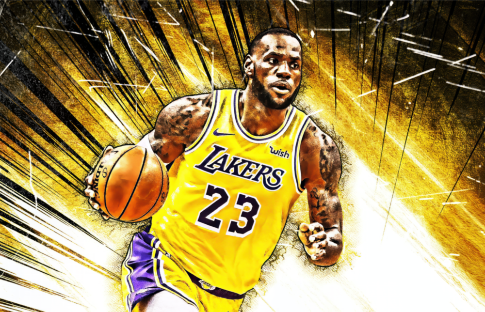 Arte della parete di vetro LeBron James