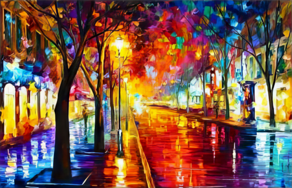 Lighted Street Glass Wall Art