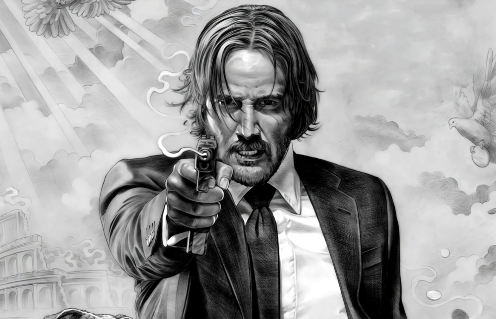 John Wick Glass Wall Art