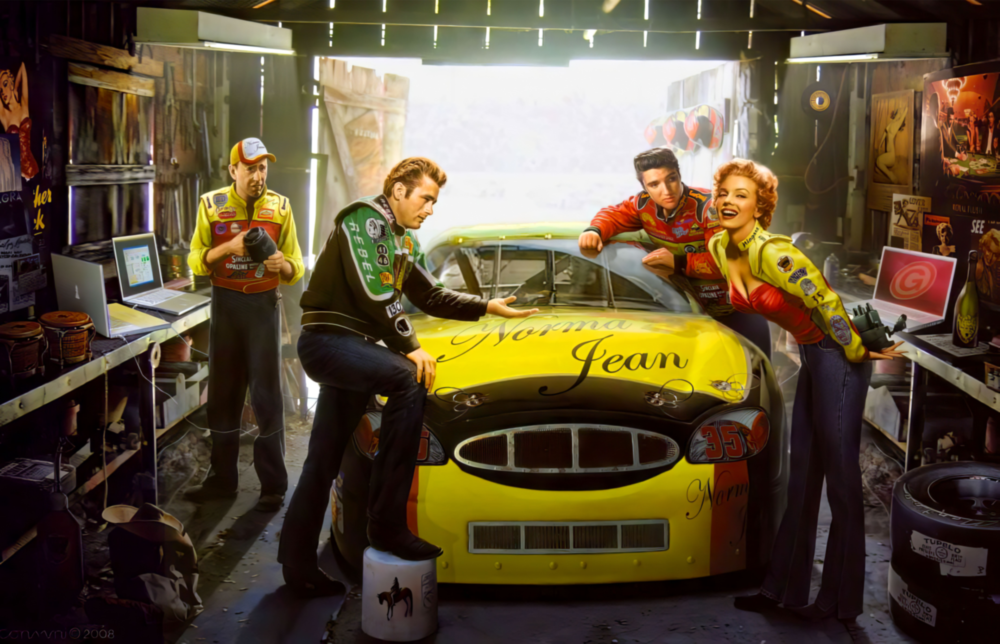 Arte della parete di vetro Marilyn Elvis Humphrey - Garage