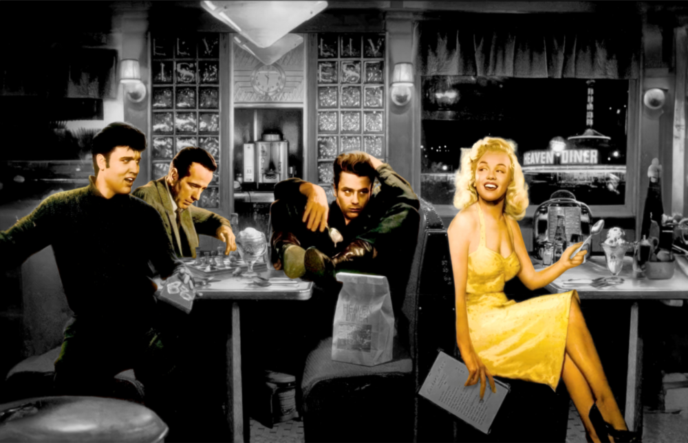 Marilyn Elvis Humphrey - Cafe Glass Wall Art