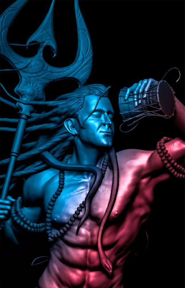 Har Har Mahadev Glass Wall Art