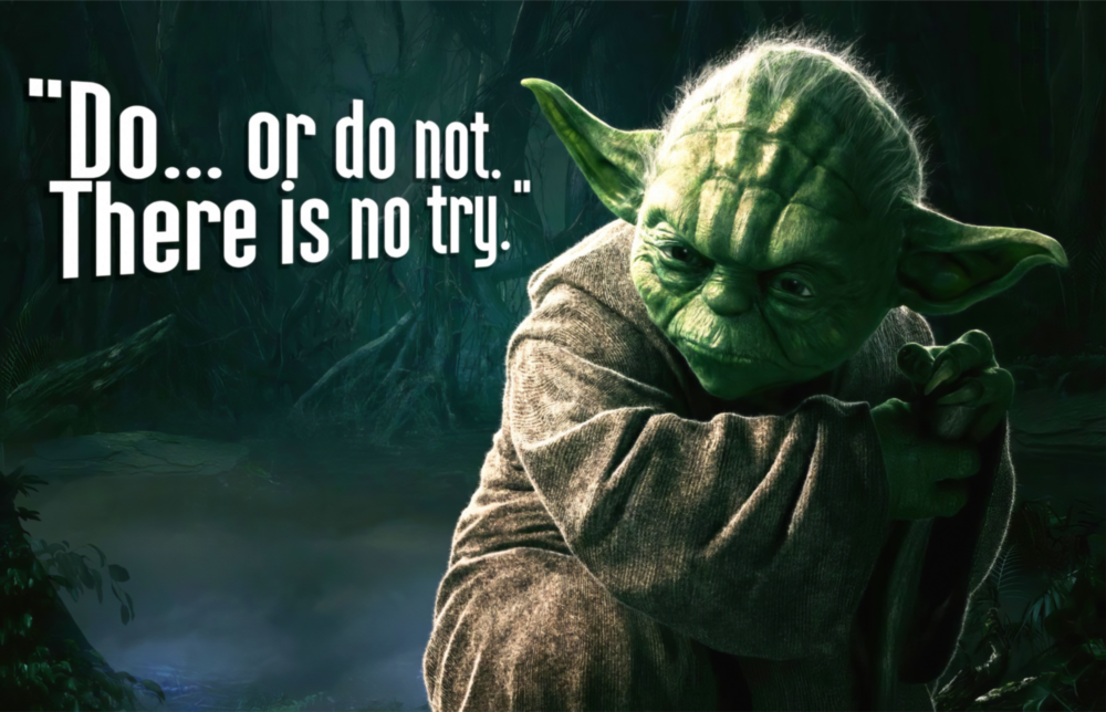 Arte della parete di vetro Parole di Yoda