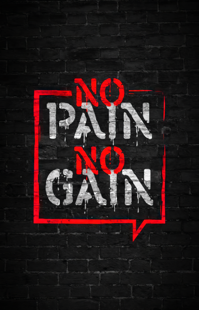 Kein Schmerz Kein Gewinn Glasbild